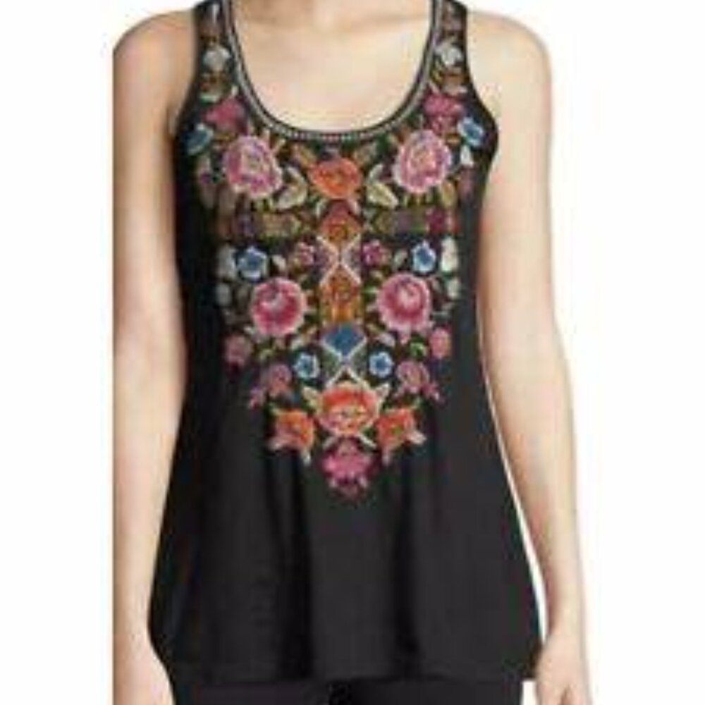 Johnny Was Anaya  Embroidered Front Tee